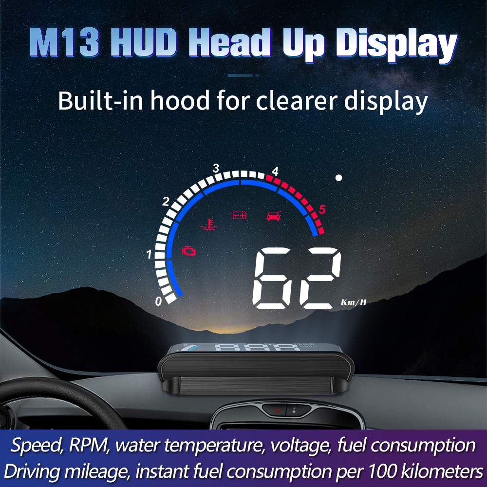 Mini Projector Portable - M13 차량용 OBD 속도 프로젝터 HUD