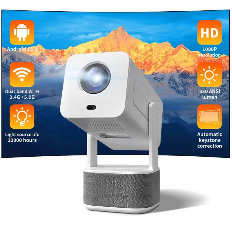 스마트 1080P 안드로이드 13.0 풀 HD 프로젝터 - Mini Projector Portable 리뷰 및 가격