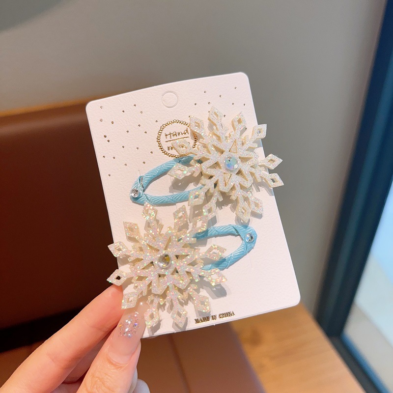 2pcs 겨울 새로운 냉동 눈송이 머리핀 어린이 헤어  - Elsa Gadget 리뷰 및 가격