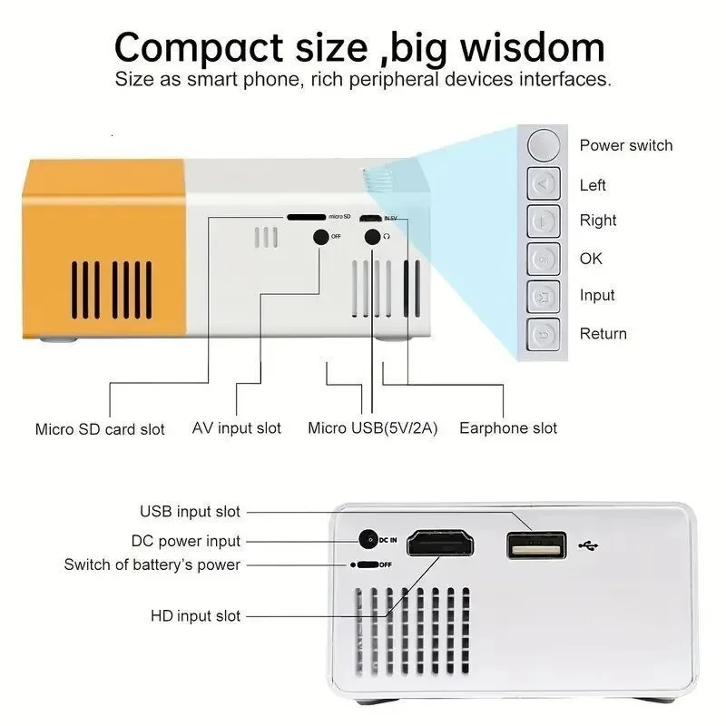110V-220V 휴대용 TV 프로젝터, 가정용 어린이 - Mini Projector Portable 리뷰 및 가격