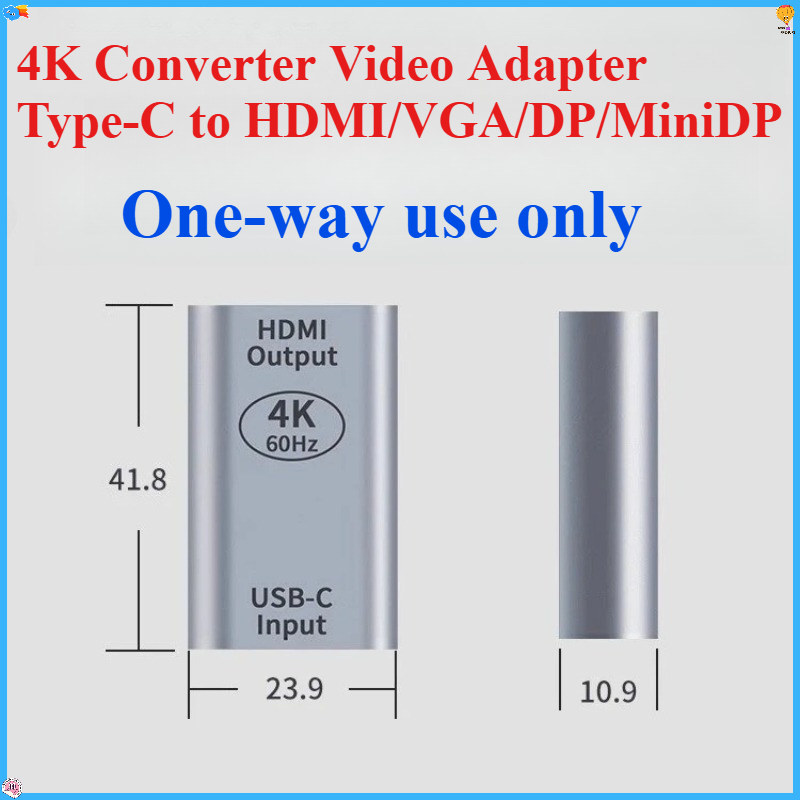 4K 변환기 비디오 어댑터 Type-C-HDMI/VGA - Electronics And Gadgets C 리뷰 및 가격