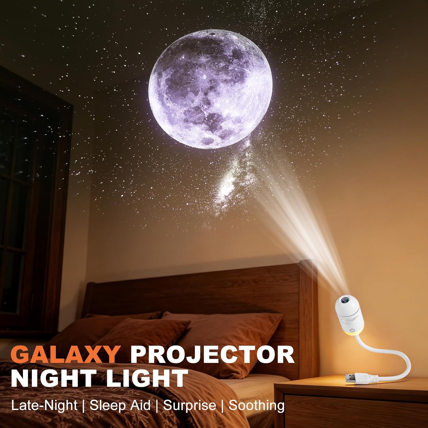 2-in-1 갤럭시 프로젝터 야간 조명, 침실용 USB - Mini Projector Portable 리뷰 및 가격